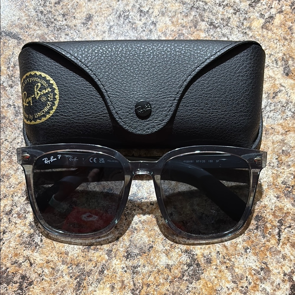 Ray-Ban Gray Sunglasses with Black Case